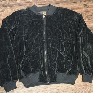 Liz Claiborne Black Textured Bomber Jacket